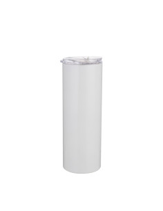 20oz/600ml Stainless Steel Tumbler with Stainless Steel Straw & Lid(White)