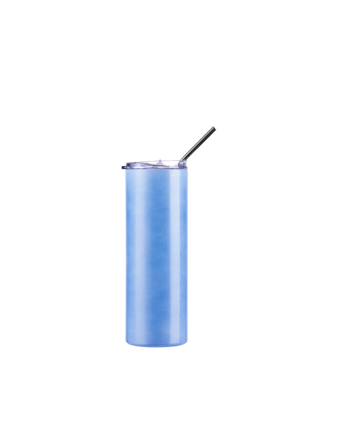 Gobelet SS à couleur changeante de 20 oz/600 ml avec paille et couvercle (sensible à la chaleur, bleu clair à rose)