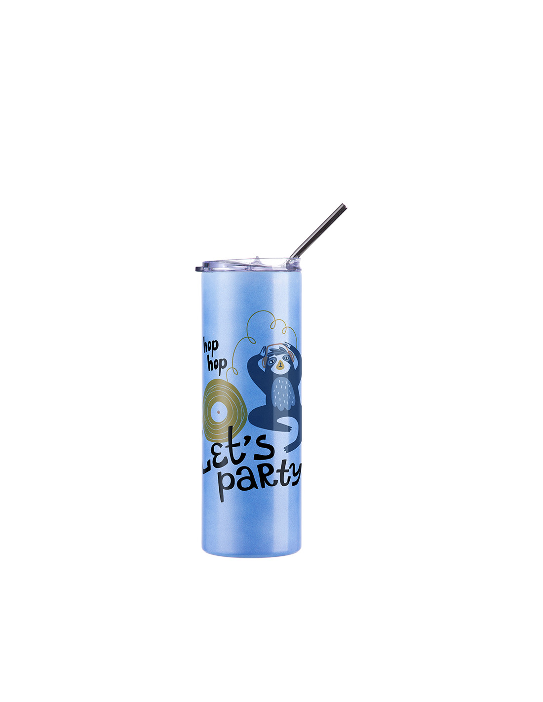 Gobelet SS à couleur changeante de 20 oz/600 ml avec paille et couvercle (sensible à la chaleur, bleu clair à rose)