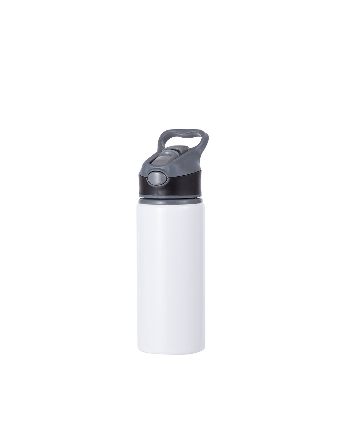 Bouteille d'eau en aluminium de 20 OZ/650 ml avec bouchon noir (blanc)
