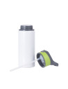 Bouteille d'eau en aluminium de 20 OZ/650 ml avec bouchon vert (blanc)
