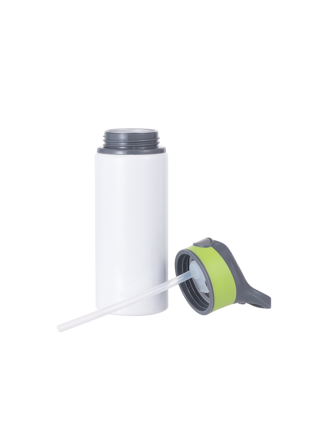 Bouteille d'eau en aluminium de 20 OZ/650 ml avec bouchon vert (blanc)
