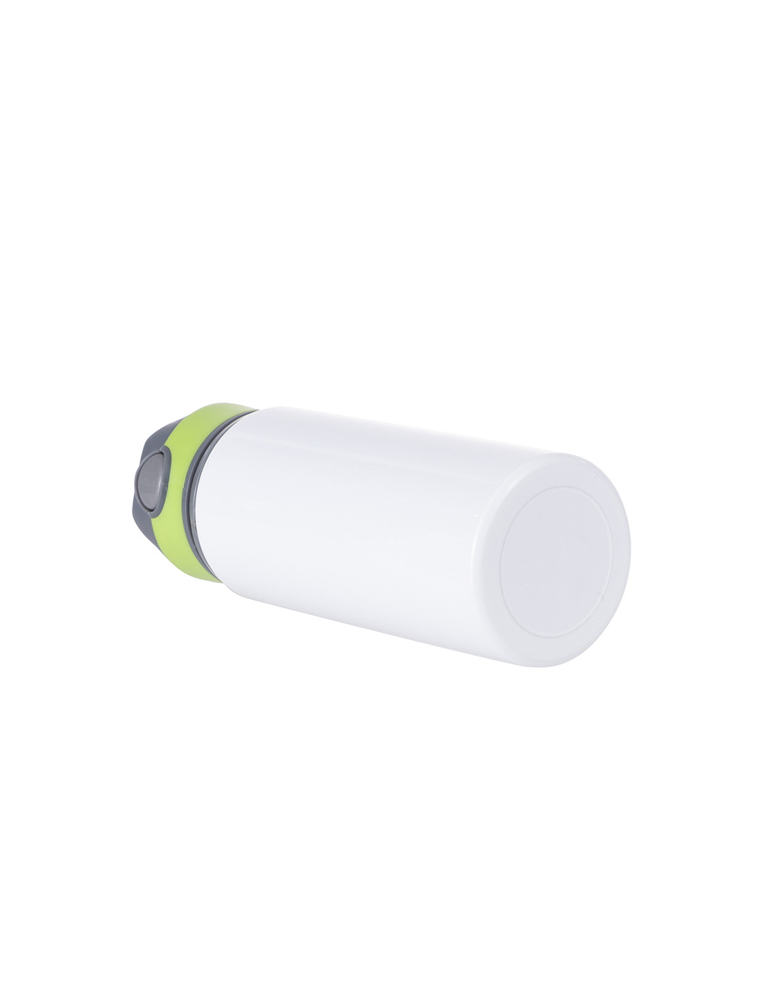 Bouteille d'eau en aluminium de 20 OZ/650 ml avec bouchon vert (blanc)
