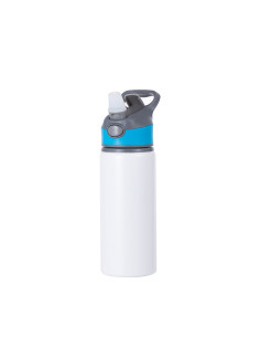 20OZ/650ml Alu Water Bottle with Blue Cap(White)
 2