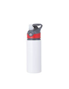 20OZ/650ml Alu Water Bottle with Red Cap(White)
 2