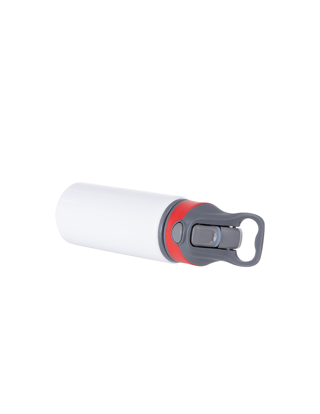 Bouteille d'eau en aluminium de 20 OZ/650 ml avec bouchon rouge (blanc)
