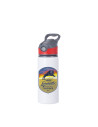 Bouteille d'eau en aluminium de 20 OZ/650 ml avec bouchon rouge (blanc)
