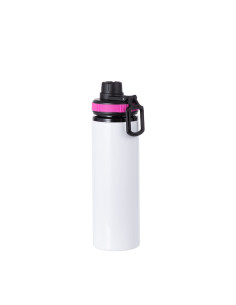 25OZ/850ml Alu Water Bottle with Rose Red Cap(White)