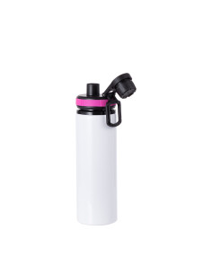 25OZ/850ml Alu Water Bottle with Rose Red Cap(White) 2