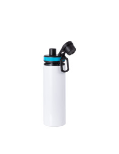 25OZ/850ml Alu Water Bottle with Blue Cap(White) 2