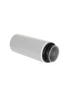 Bouteille en aluminium blanc de 20 oz/600 ml avec couvercle en paille noire