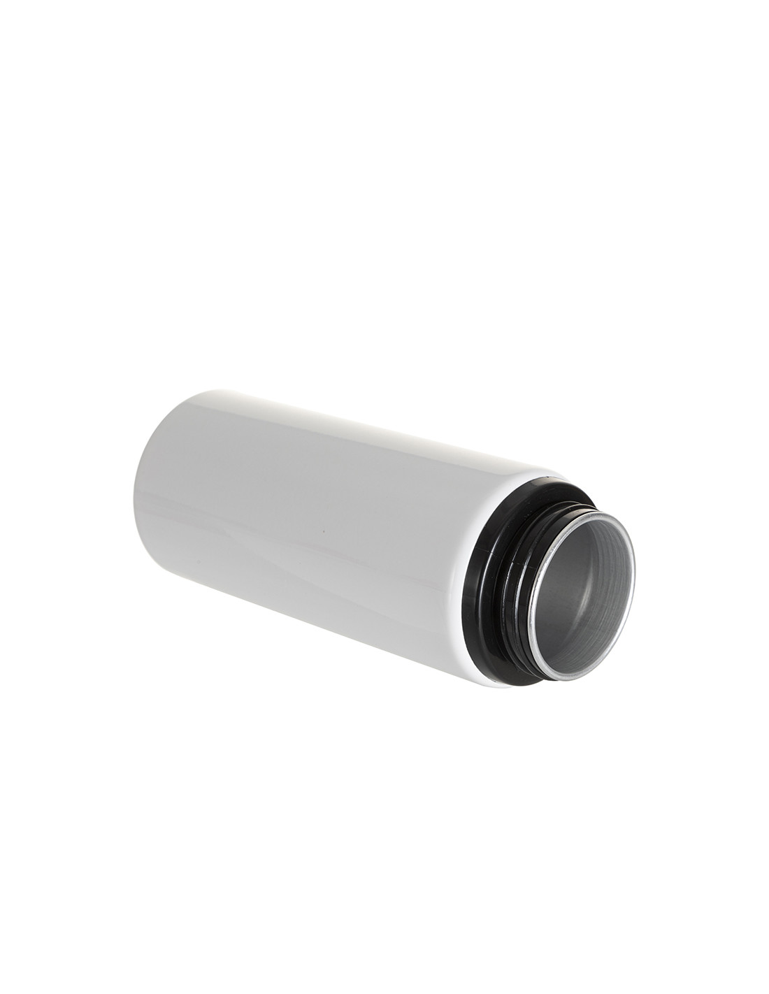 Bouteille en aluminium blanc de 20 oz/600 ml avec couvercle en paille noire