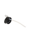 Bouteille en aluminium blanc de 20 oz/600 ml avec couvercle en paille noire