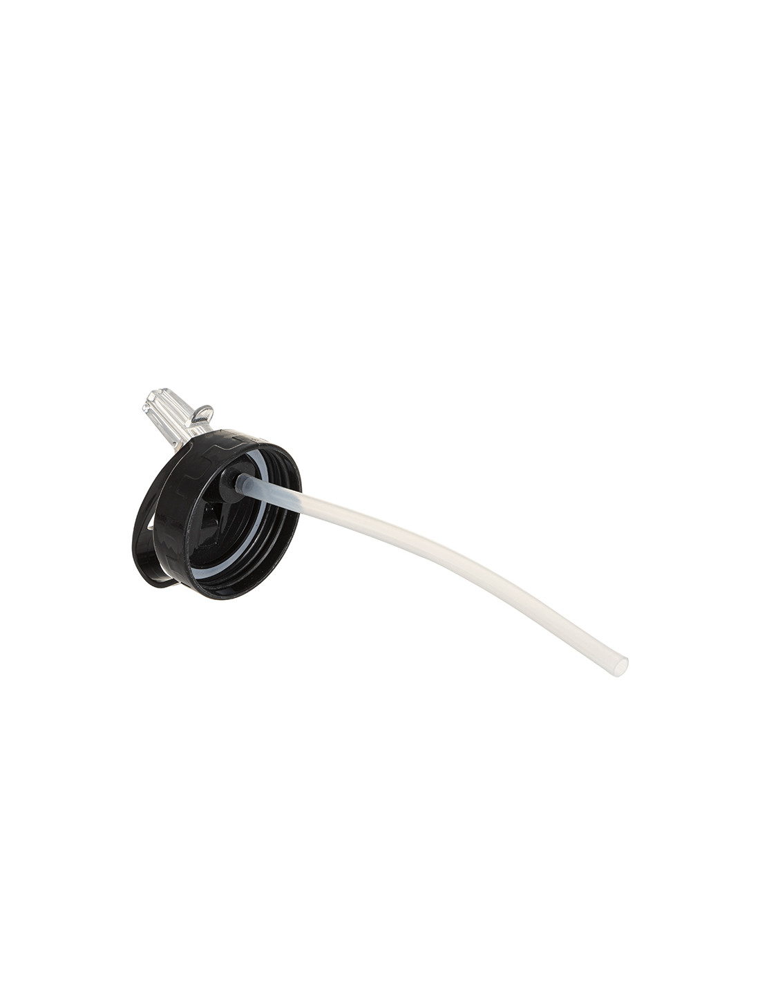 Bouteille en aluminium blanc de 20 oz/600 ml avec couvercle en paille noire