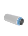 Bouteille en aluminium blanc de 20 oz/600 ml avec couvercle en paille bleu clair