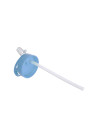Bouteille en aluminium blanc de 20 oz/600 ml avec couvercle en paille bleu clair