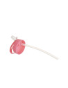Bouteille en aluminium blanc de 20 oz/600 ml avec couvercle en paille rose