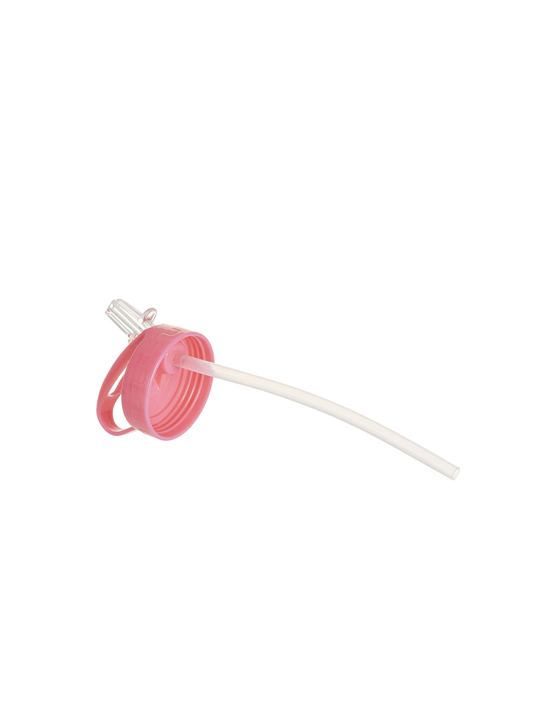 Bouteille en aluminium blanc de 20 oz/600 ml avec couvercle en paille rose