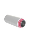 Bouteille en aluminium blanc de 20 oz/600 ml avec couvercle en paille rose