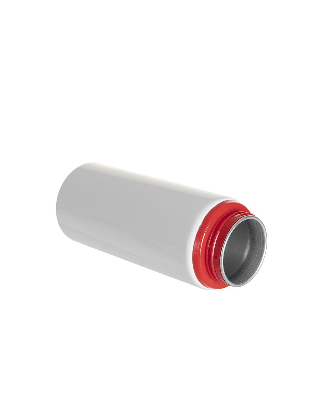 Bouteille en aluminium blanc de 20 oz/600 ml avec couvercle en paille rouge
