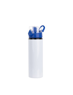 750ml Alu Water Bottle with Blue Cap (White)