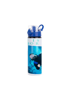 750ml Alu Water Bottle with Blue Cap (White) 2