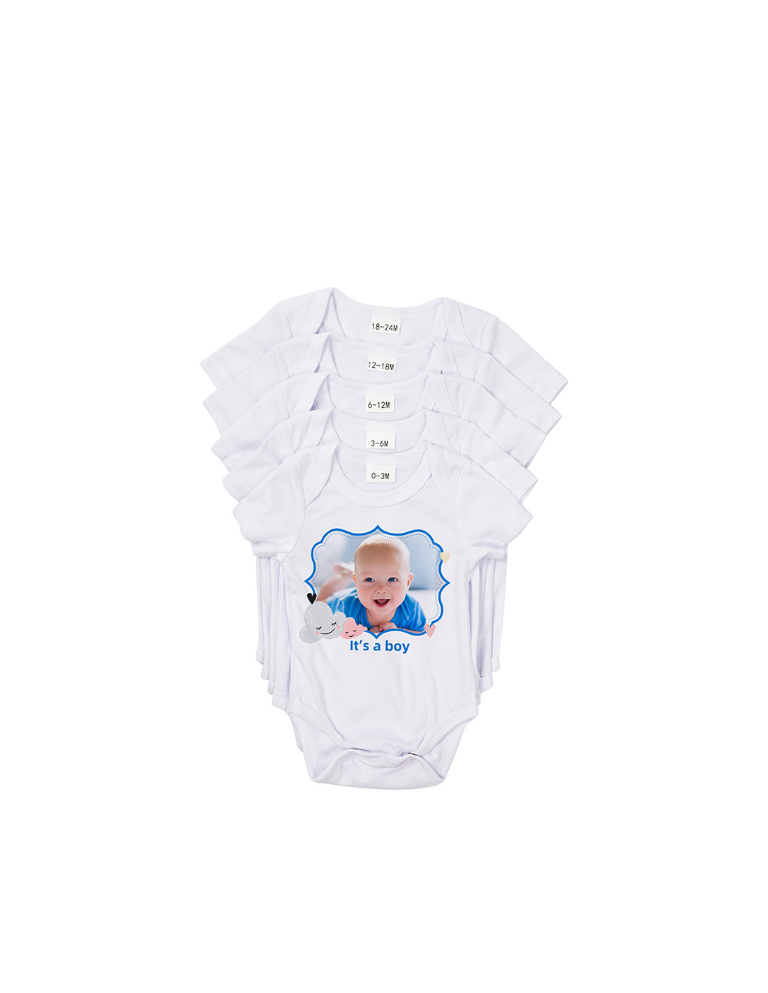 Combinaison bébé à manches courtes XXL (blanc, 18-24 mois)
