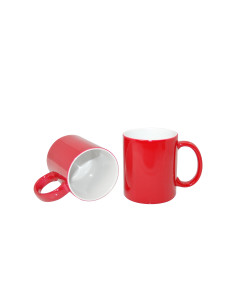 11oz Color Changing Mugs--Glossy, with white box -Red
