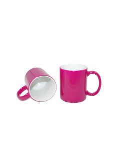 11oz Color Changing Mugs--Glossy, with white box -Purple Red