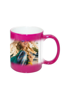 11oz Color Changing Mugs--Glossy, with white box -Purple Red 2