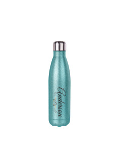 17oz/500ml Glitter Stainless Steel Cola Shaped Bottle(Light Blue) 2