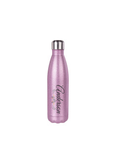 17oz/500ml Glitter Stainless Steel Cola Shaped Bottle(Pink) 2