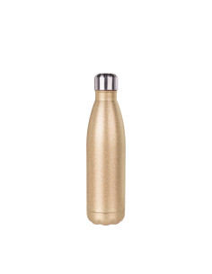 17oz/500ml Glitter Stainless Steel Cola Shaped Bottle(Rose Gold)