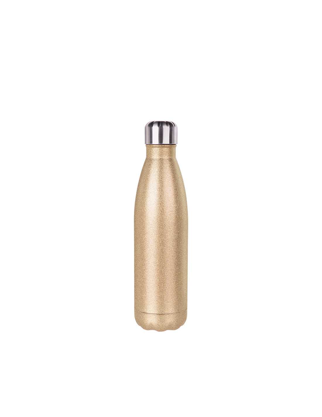 Bouteille en forme de cola en acier inoxydable à paillettes de 17 oz/500 ml (or rose)