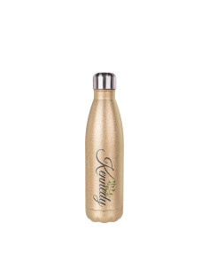 17oz/500ml Glitter Stainless Steel Cola Shaped Bottle(Rose Gold) 2