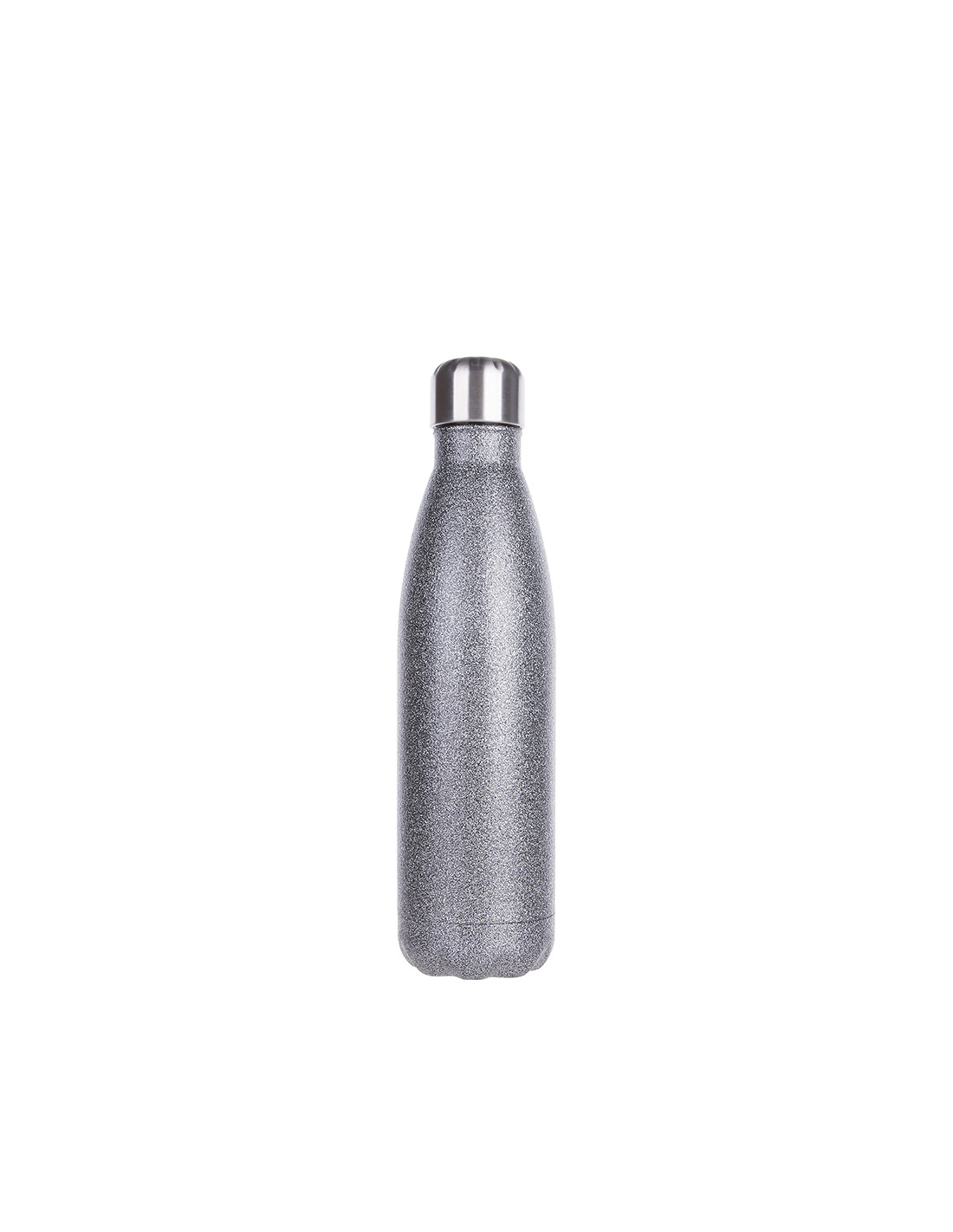 Bouteille en forme de cola en acier inoxydable pailleté de 17 oz/500 ml (gris)