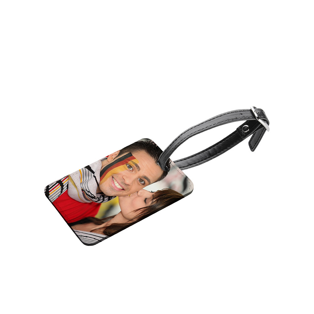Étiquette de bagage en cuir PU double face