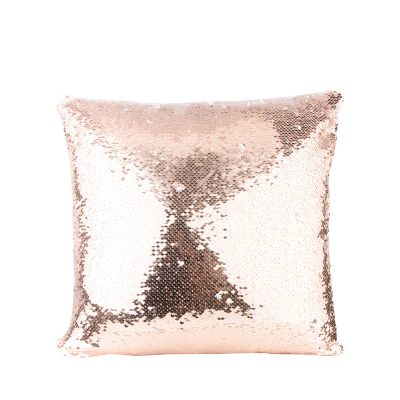 Housse de coussin à paillettes (Champagne avec blanc)