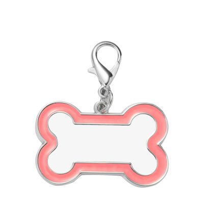 Médaille pour chien par sublimation (bord rose, 3 x 4,5 cm)