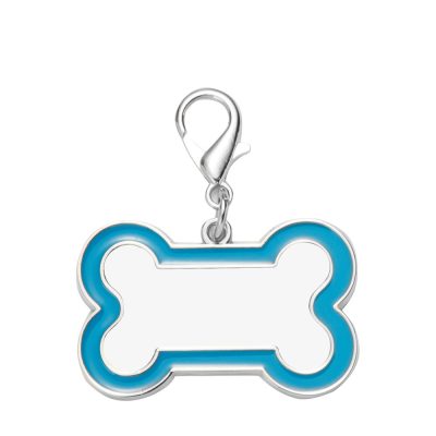 Médaille pour chien par sublimation (bord bleu, 3 x 4,5 cm)