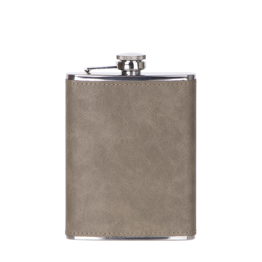 Flacon en acier inoxydable de 8 oz/240 ml avec couvercle en PU (gris foncé)