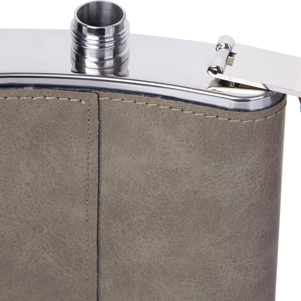 Flacon en acier inoxydable de 8 oz/240 ml avec couvercle en PU (gris foncé)