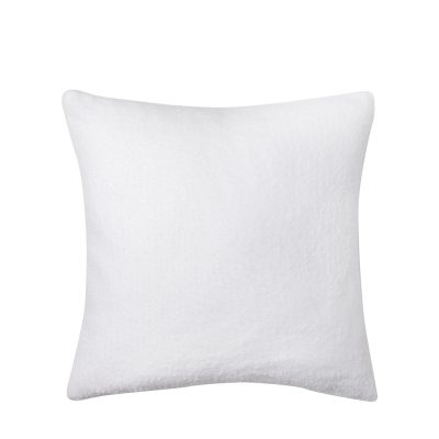 Housse de coussin carrée en peluche mélangée (blanc avec blanc, 40 x 40 cm)
