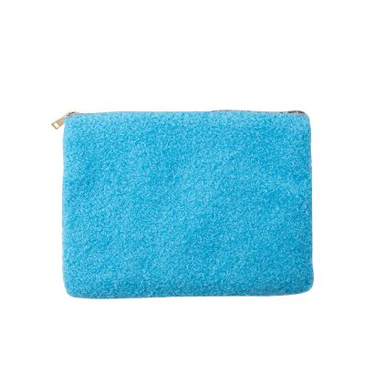 Crayon en peluche mélangé/étui de maquillage (blanc/bleu clair)