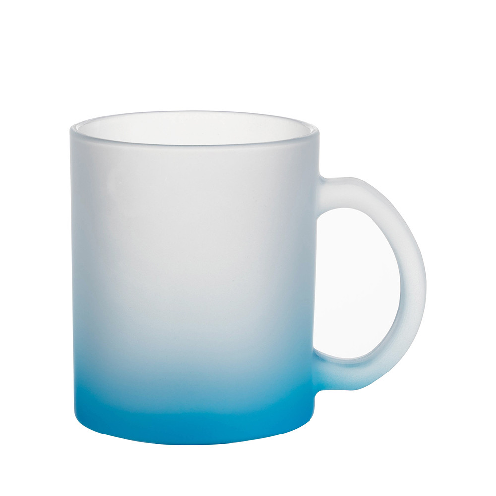 Tasses en verre 11oz dégradé bleu clair