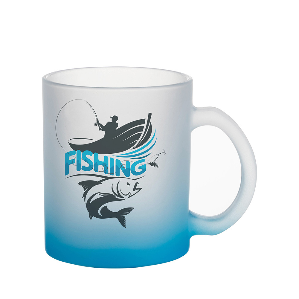 Tasses en verre 11oz dégradé bleu clair