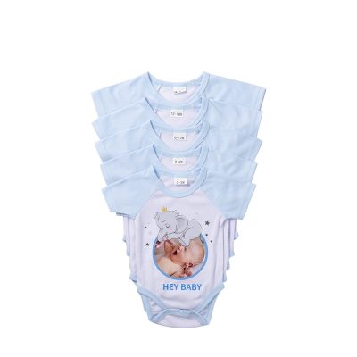 Combinaison bébé manches courtes Raglan M (bleu clair, 3-6M)