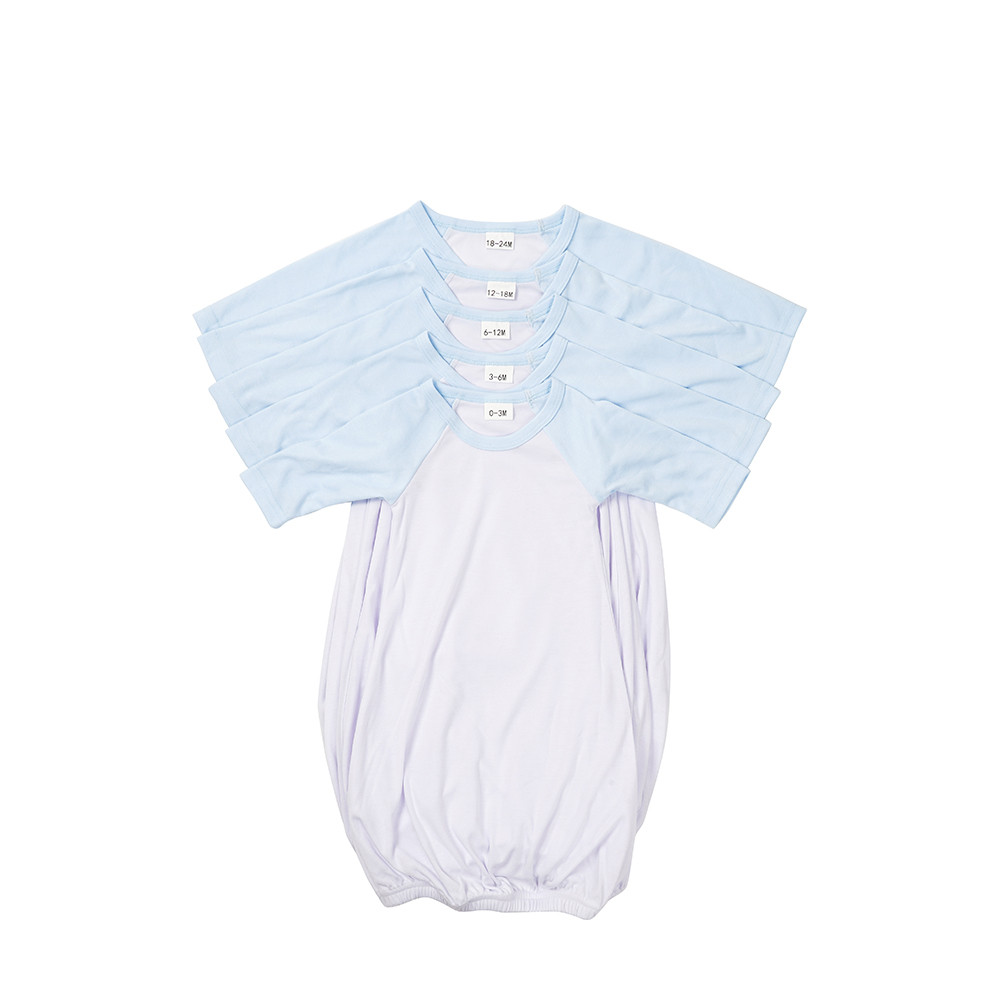 Chemise de nuit bébé manches longues Raglan XXL (bleu clair, 18-24 M)