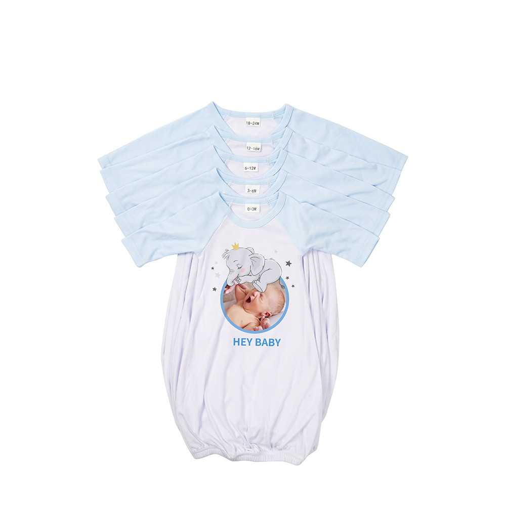Chemise de nuit bébé manches longues Raglan XXL (bleu clair, 18-24 M)