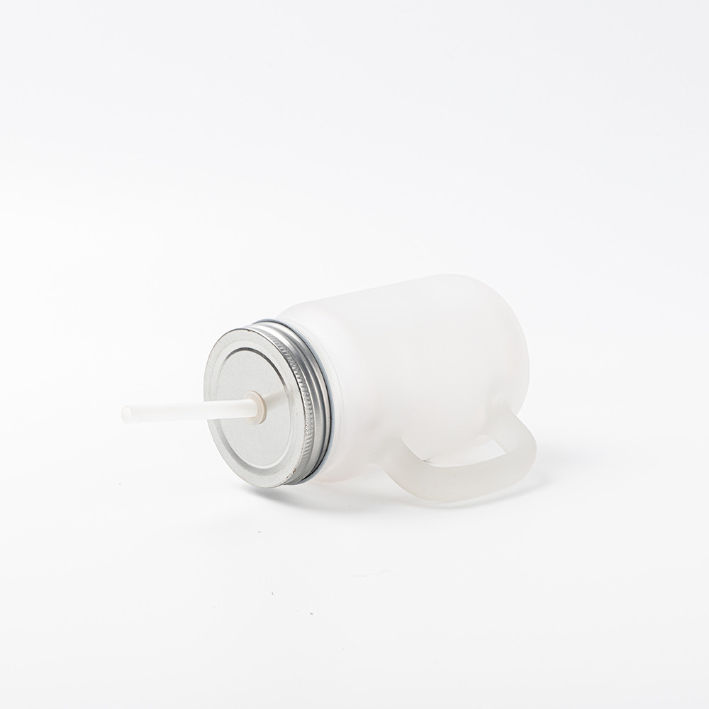 Pot Mason de 12 oz/350 ml avec paille (givré)